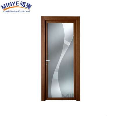 Frosted glass interior bathroom door pvc bathroom door finished glass door