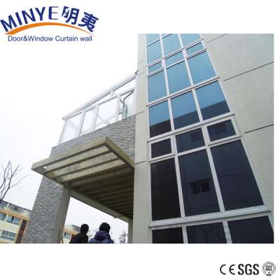 aluminum frame spider system curtain wall with glass building